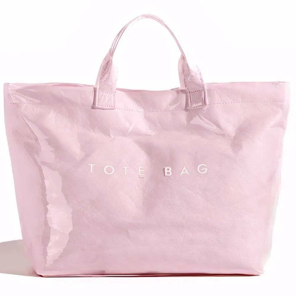 Pvc Trendy Tote Bag, Kraft Paper The Letter Print Tote Bag Large xD